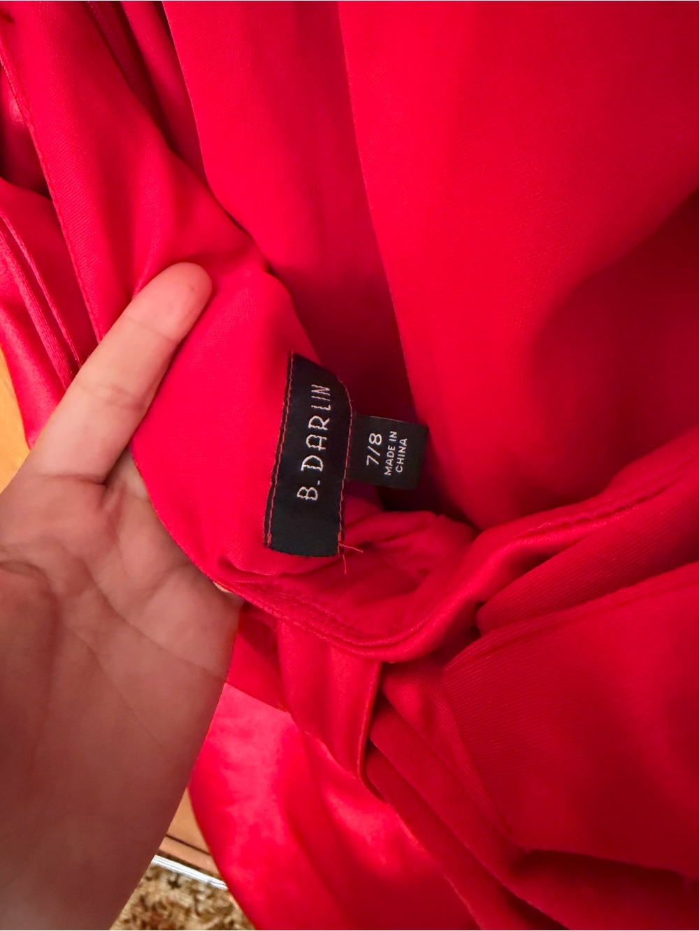 B Darlin Bright Red Evening Dress